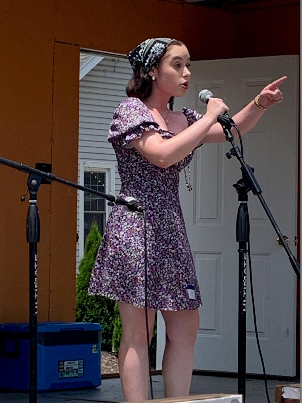 Belle Fockler sings “Don’t Rain on my Parade” to take first prize at Tusky Days Festival.