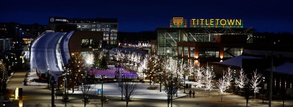 The white lights of the Titletown District are on from 4 p.m. to 7 a.m. daily through February.