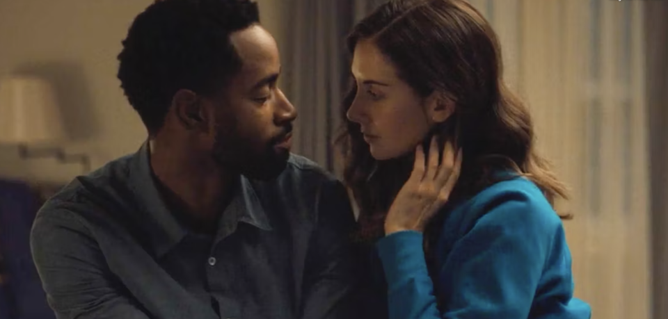 Jay Ellis and Alison Brie in “Somebody I Used to Know” - Credit: screenshot/Prime Video