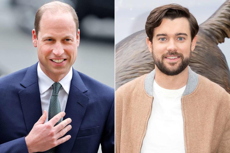 (Left) Prince William attends the 2024 Commonwealth Day Service at Westminster Abbey on March 11, 2024; (Right) Jack Whitehall at an event for "Clifford The Big Red Dog" at Leicester Square on December 05, 2021. 