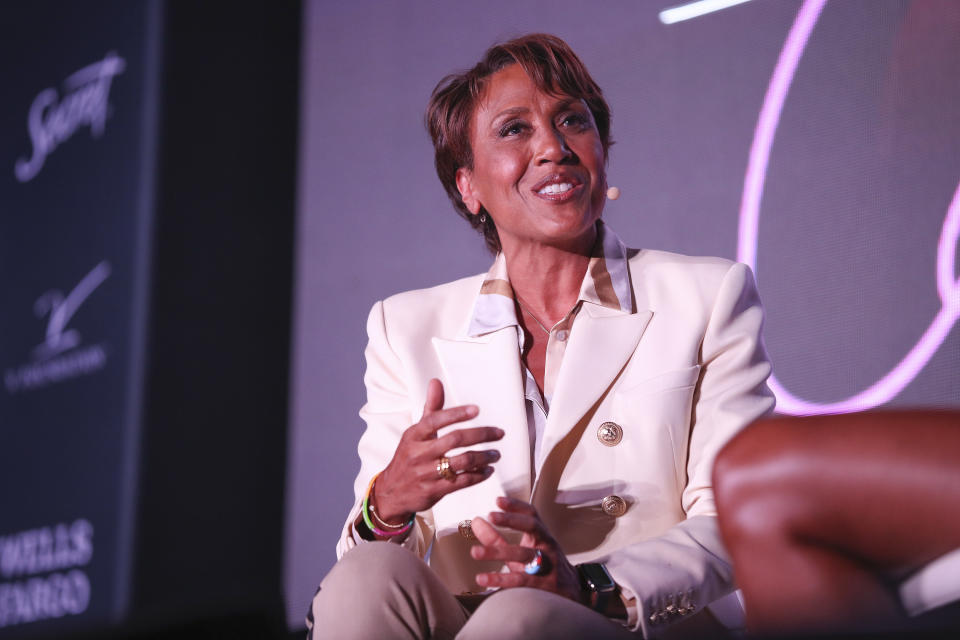 Robin Roberts speaks at a panel