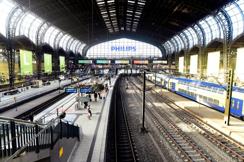 German rail union strikes in Hamburg