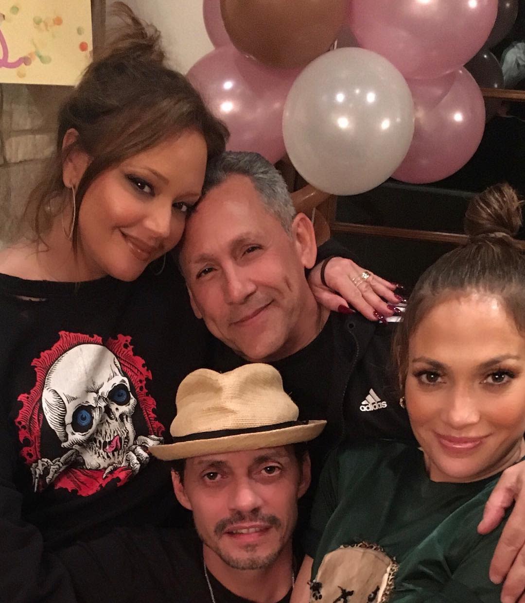 Marc y J.Lo junto a Leah y Angelo. Instagram