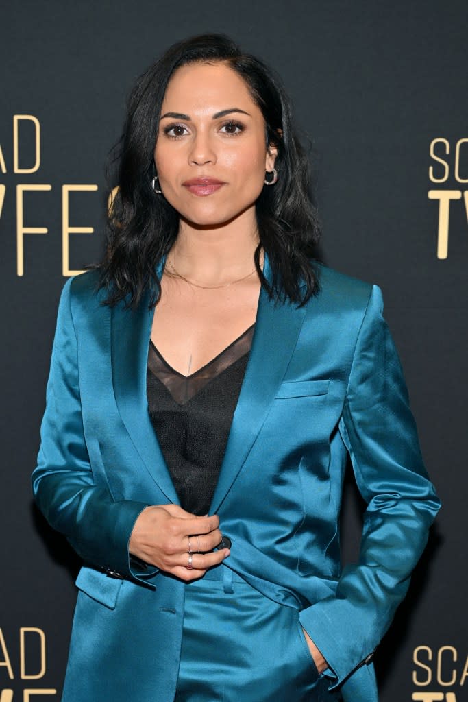 Monica Raymund attends a “Hightown” junket in February. Getty Images for SCAD