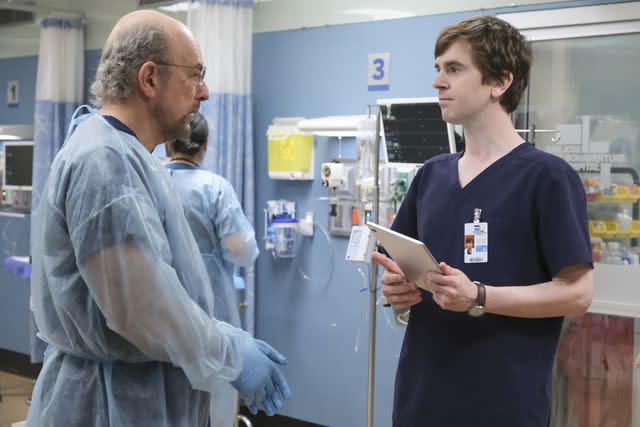 <p>ABC/Jeff Weddell</p> Richard Schiff and Freddie Highmore in 'The Good Doctor.'