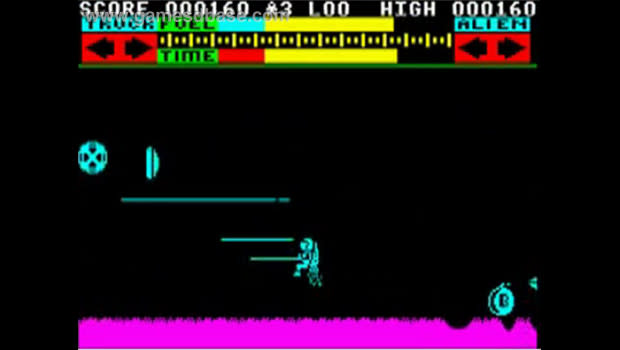 <p> Scoff at the limited colour palette, by all means (as per all games for the ZX Spectrum), but theres no denying the genius of the Stamper brothers sequel to their own Joust-inspired Jet Pac. Greatly expanding the gravity-enhanced gameplay of the original, Lunar Jetman adds smooth scrolling, in-vehicle travel, meteorites, multiple waves of aliens, and a series of pesky craters that must be filled in order to access the enemy missile base at the end of each level all pretty advanced stuff for 1983. Jetman sadly only made one more game appearance (on the NES in 1990), but then the Stampers were somewhat preoccupied with the creation of a multi-million dollar gaming empire. </p>