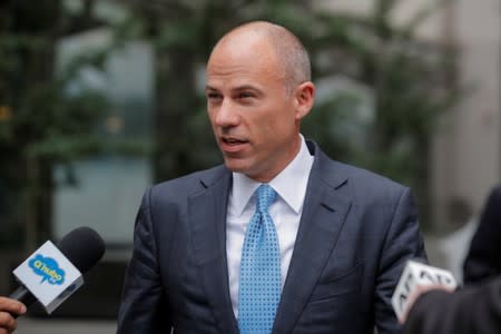 Attorney Michael Avenatti exits the United States Courthouse in the Manhattan borough of New York