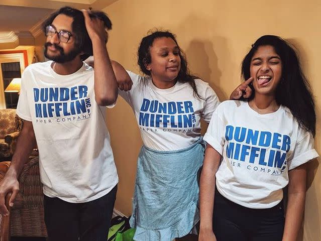 <p>Maitreyi Ramakrishnan/Instagram</p> Maitreyi Ramakrishnan with her brother, Vishwaa Ramakrishnan, and mother, Kiruthiha Kulendiren, in July 2019