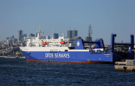 Denmark's DFDS owned Kaunas Seaways is pictured at the Haydarpasa port in Istanbul, Turkey September 14, 2017. REUTERS/Huseyin Aldemir