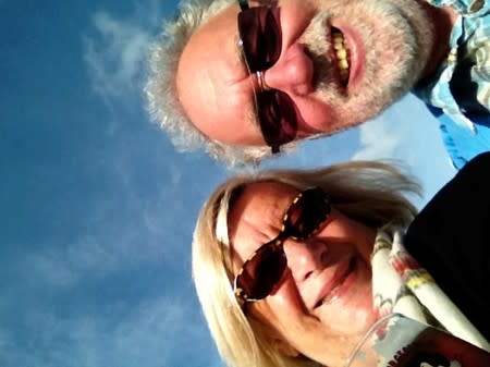 An undated picture shows Sonja and Paul Brain as they pose for a selfie during their holidays in an unknown location