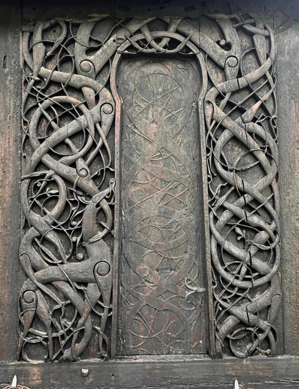 An arch at the Urnes Stave Church in western Norway