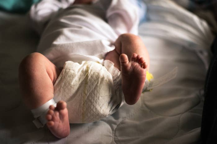 A newborn's feet