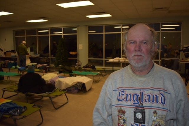 Former Lincolnton resident Ronald Hill, 72, utilizes Gaston County's cold weather shelter at the Salvation Army on South Broad Street on Wednesday, Jan 17.