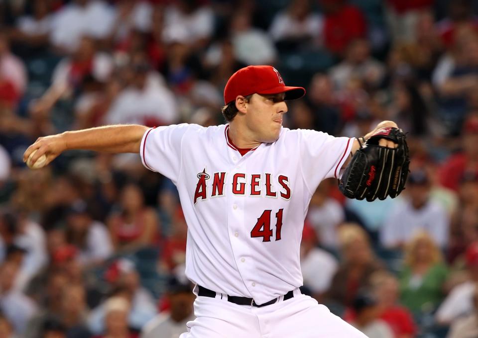 John Lackey在2007年為洛杉磯天使拿下單季19勝。（Photo by Lisa Blumenfeld/Getty Images）