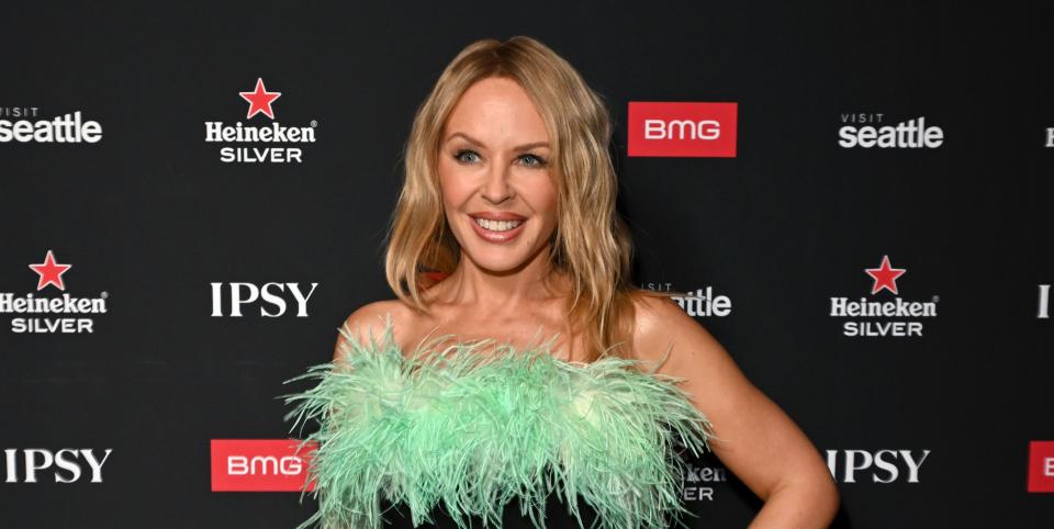los angeles, california january 30 kylie minogue attends the 2024 bmg pre grammy party at bar lis on january 30, 2024 in los angeles, california photo by lester cohengetty images for bmg