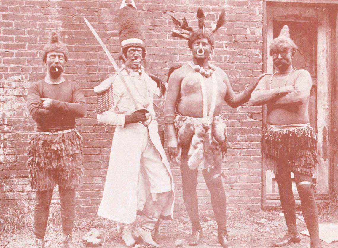 Kansas City Karnival Krewe members dressed in blackface makeup.