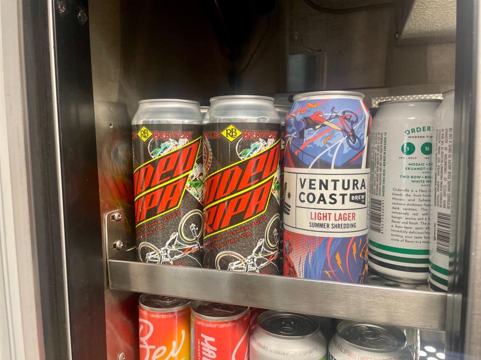 Two Ventura County-brewed, X Games-themed craft beers were available in the café car of Amtrak’s Surfliner as it wound from Los Angeles to the fairgrounds in Ventura Friday evening.