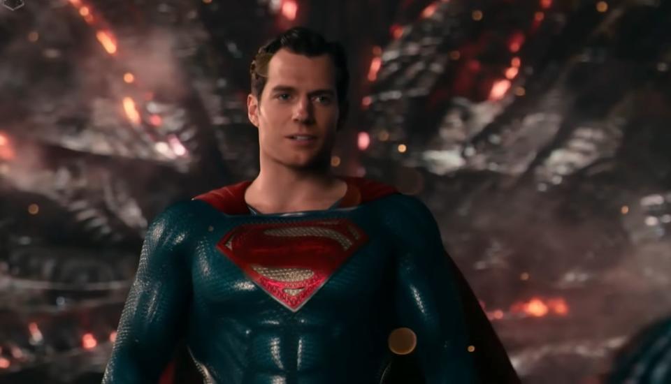 Superman floating in Steppenwolf's fortress in "Justice League"