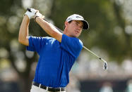 PALM BEACH GARDENS, FL - MARCH 02: Brian Harman hits his tee shot on the fourth hole on his way to posting a course record 61 during the second round of the Honda Classic at PGA National on March 2, 2012 in Palm Beach Gardens, Florida. (Photo by Mike Ehrmann/Getty Images)