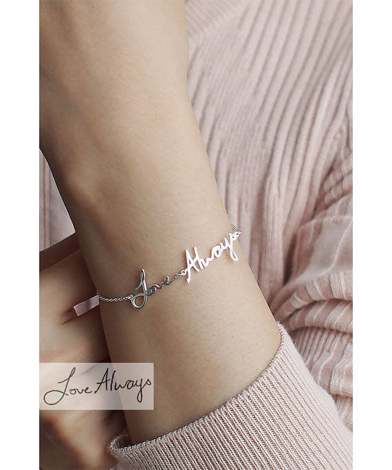 <p><a href="https://go.redirectingat.com?id=74968X1596630&url=https%3A%2F%2Fwww.etsy.com%2Flisting%2F249296281%2Factual-handwriting-bracelet-personalized&sref=https%3A%2F%2Fwww.thepioneerwoman.com%2Fholidays-celebrations%2Fgifts%2Fg35048368%2Fvalentines-day-gifts-for-her%2F" rel="nofollow noopener" target="_blank" data-ylk="slk:Shop Now;elm:context_link;itc:0;sec:content-canvas" class="link ">Shop Now</a></p><p>Handwriting Bracelet</p><p>etsy.com</p><p>$43.20</p>