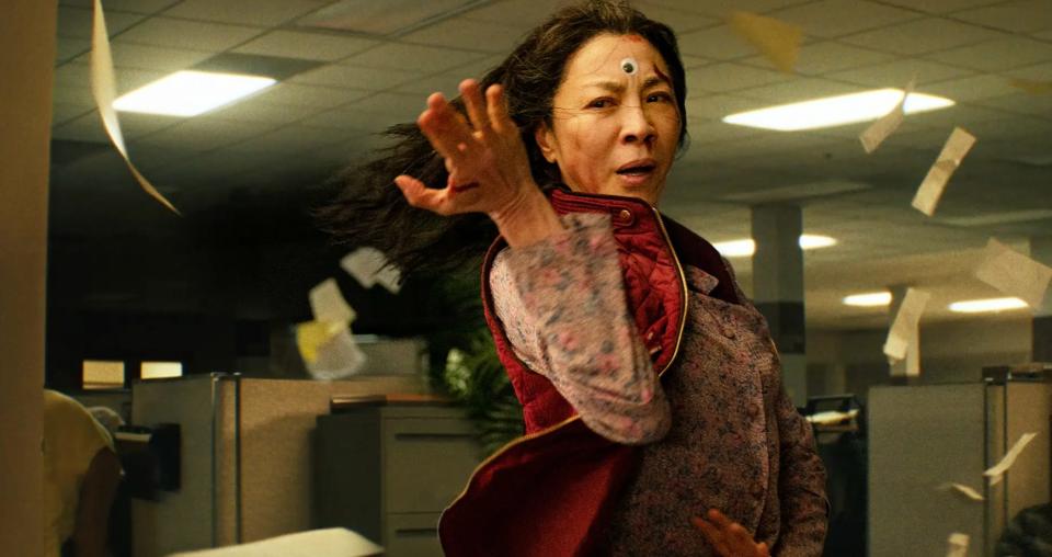 Michelle Yeoh fights in Everything Everywhere All at Once