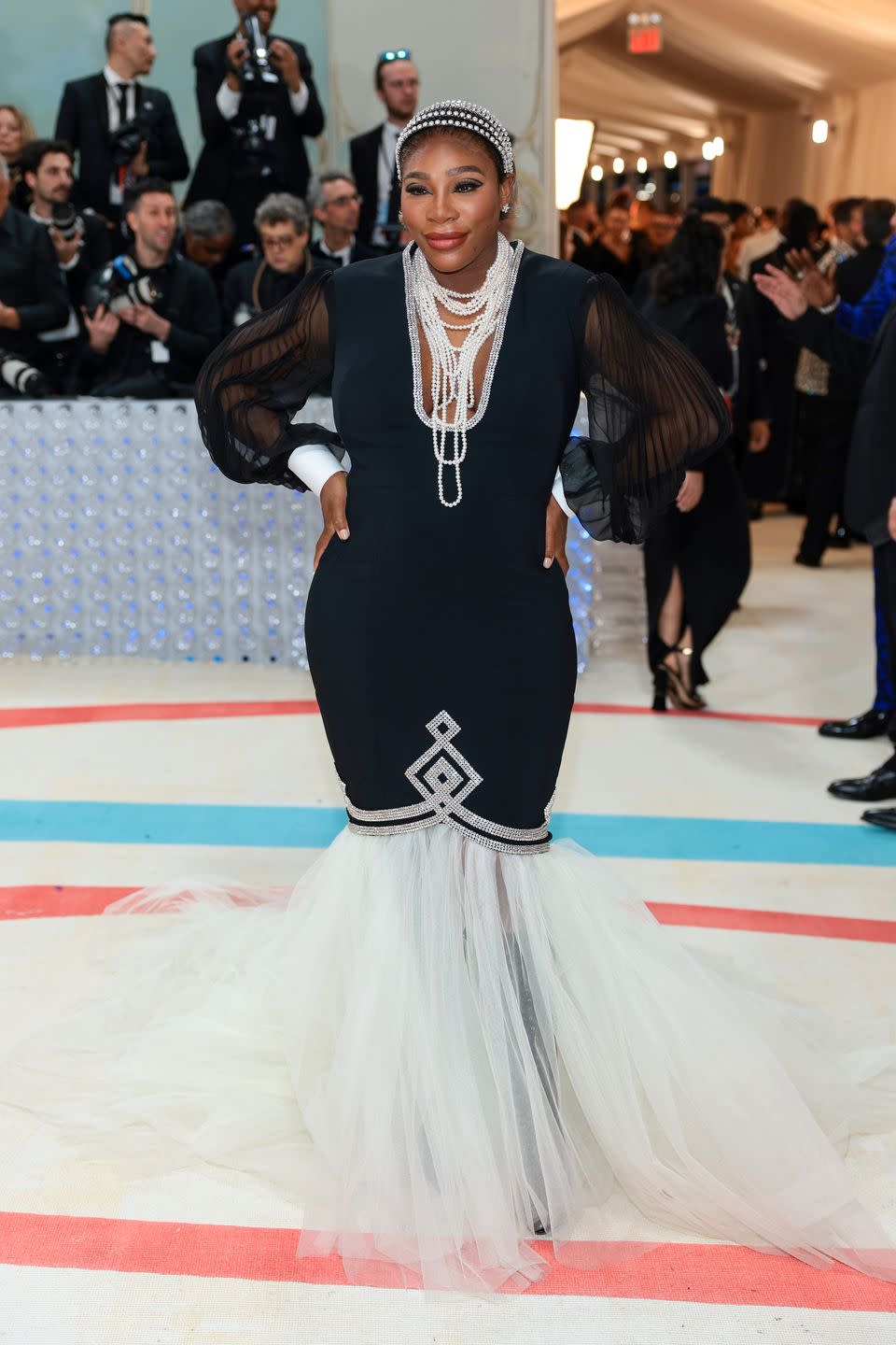 new york, new york may 01 serena williams attends the 2023 met gala celebrating karl lagerfeld a line of beauty at the metropolitan museum of art on may 01, 2023 in new york city photo by dimitrios kambourisgetty images for the met museumvogue