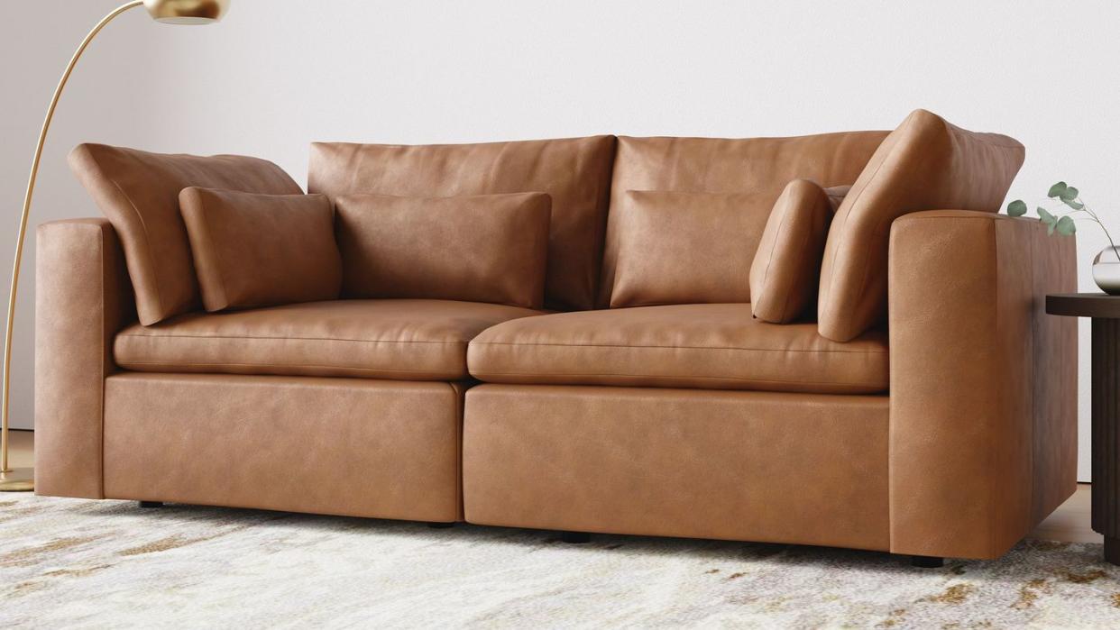 best leather couches, harmony modular leather multi piece sofa