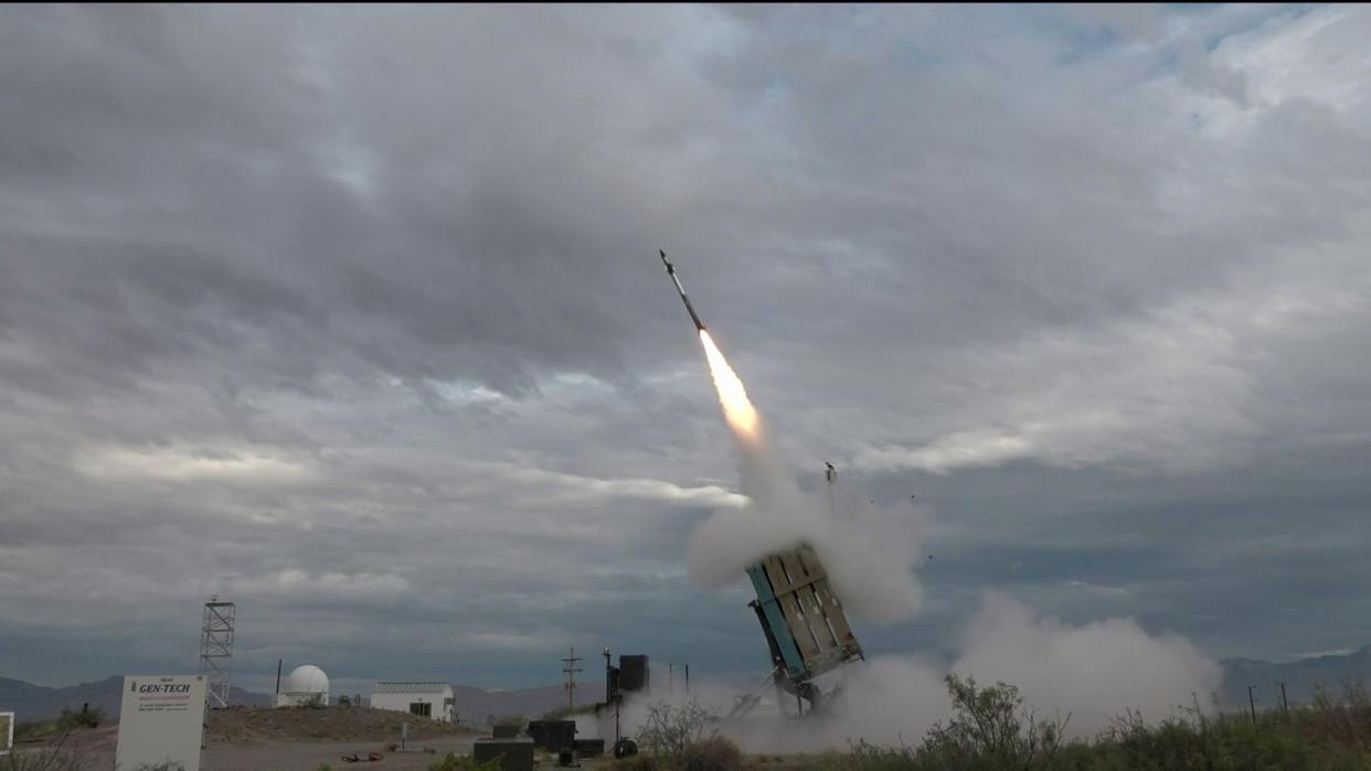a bqm 177 rocket launching with smoke from mric launcher