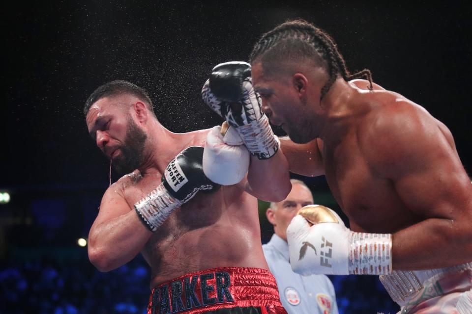 Joe Joyce delivered a devastating blow to knock out Joseph Parker in Manchester (Getty Images)