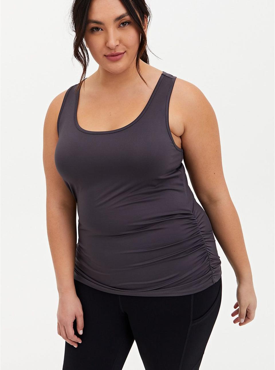 10) Ruched Wicking Active Tech Tank