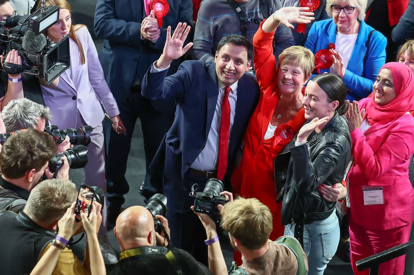 Scottish Labour Leader Anas Sarwar poses with Labour Councillor for North East Maureen Burke