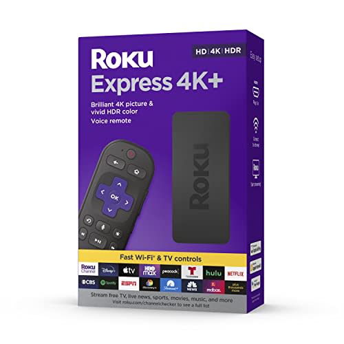 Roku Express 4K+ | Streaming Player HD/4K/HDR with Roku Voice Remote with TV Controls, Includes…
