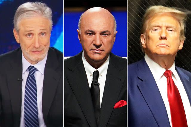 <p>Comedy Central; Christopher Willard/Getty; Spencer Platt/Getty</p> Jon Stewart on 'The Daily Show' ; Kevin O'Leary on 'Shark Tank' ; Donald Trump