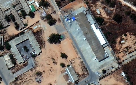 A satellite view of the migrant center near Tajoura before the air strikes - Credit: DIGITALGLOBE/HANDOUT/EPA-EFE/REX /SATELLITE IMAGE ©2019 MAXAR TECHNOLOGIES