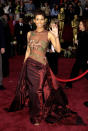 <p>Berry was both elegant and seductive in this embroidered burgundy Elie Saab dress.<i> (Getty)</i> </p>