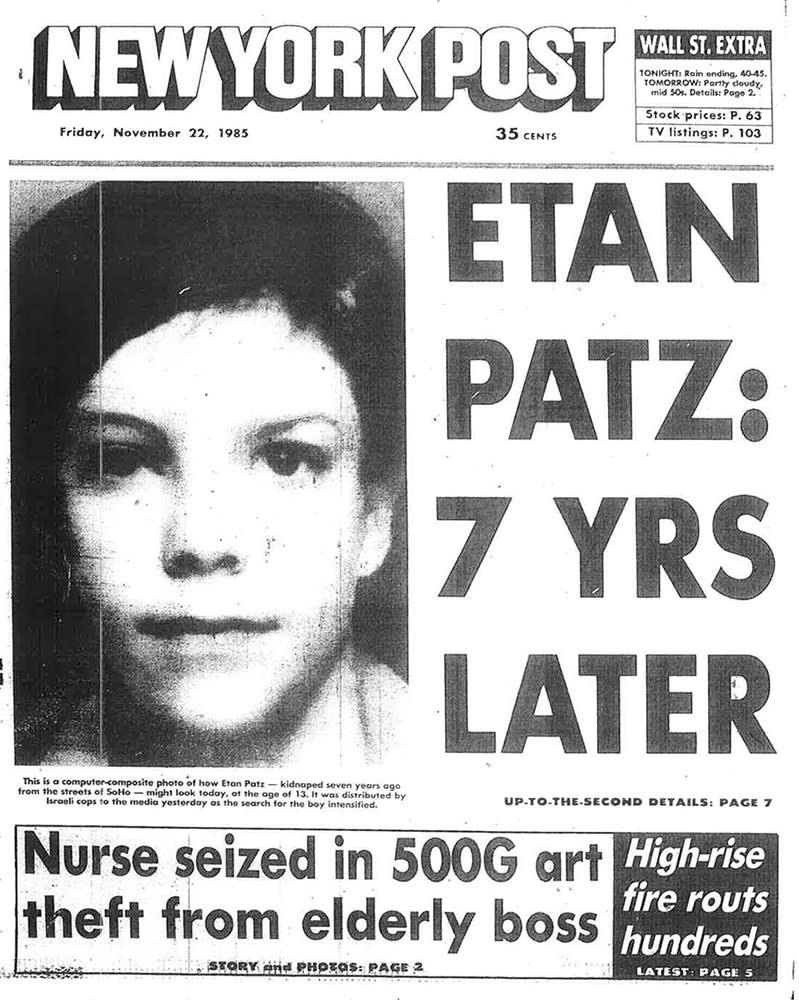 The November 2, 1985, cover featuring Burson's altered image of Etan Patz.