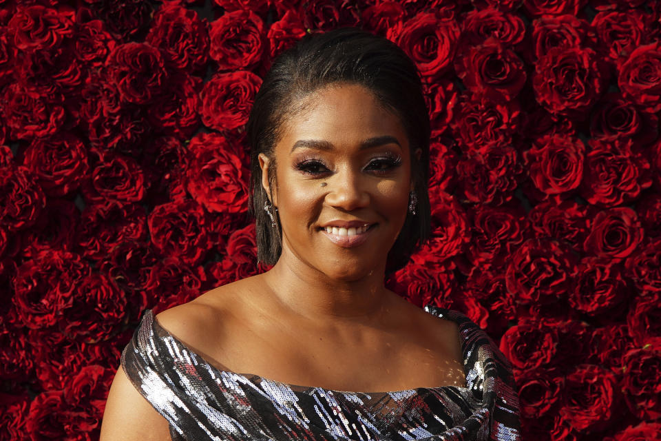 Tiffany Haddish poses for a photo on the red carpet at the grand opening of Tyler Perry Studios on Saturday, Oct. 5, 2019, in Atlanta. (Photo by Elijah Nouvelage/Invision/AP)