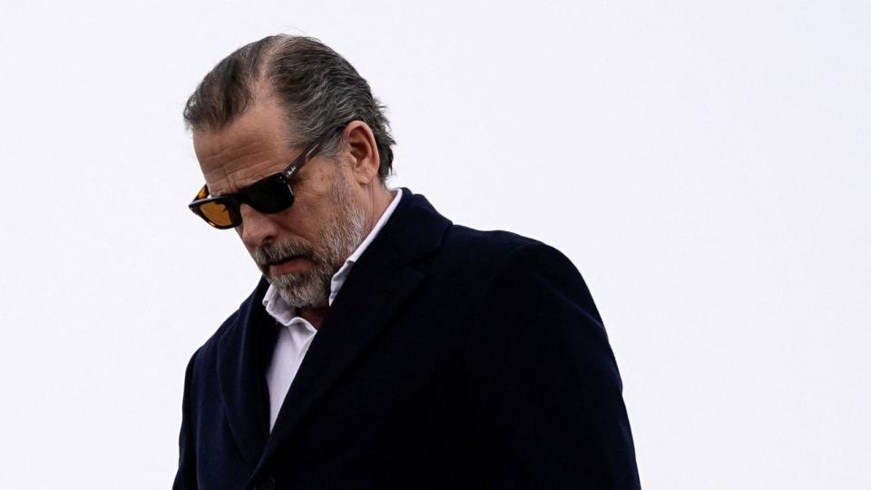 PHOTO: Hunter Biden disembarks from Air Force One at Hancock Field Air National Guard Base in Syracuse, New York, on Feb. 4, 2023. (Elizabeth Frantz/Reuters)