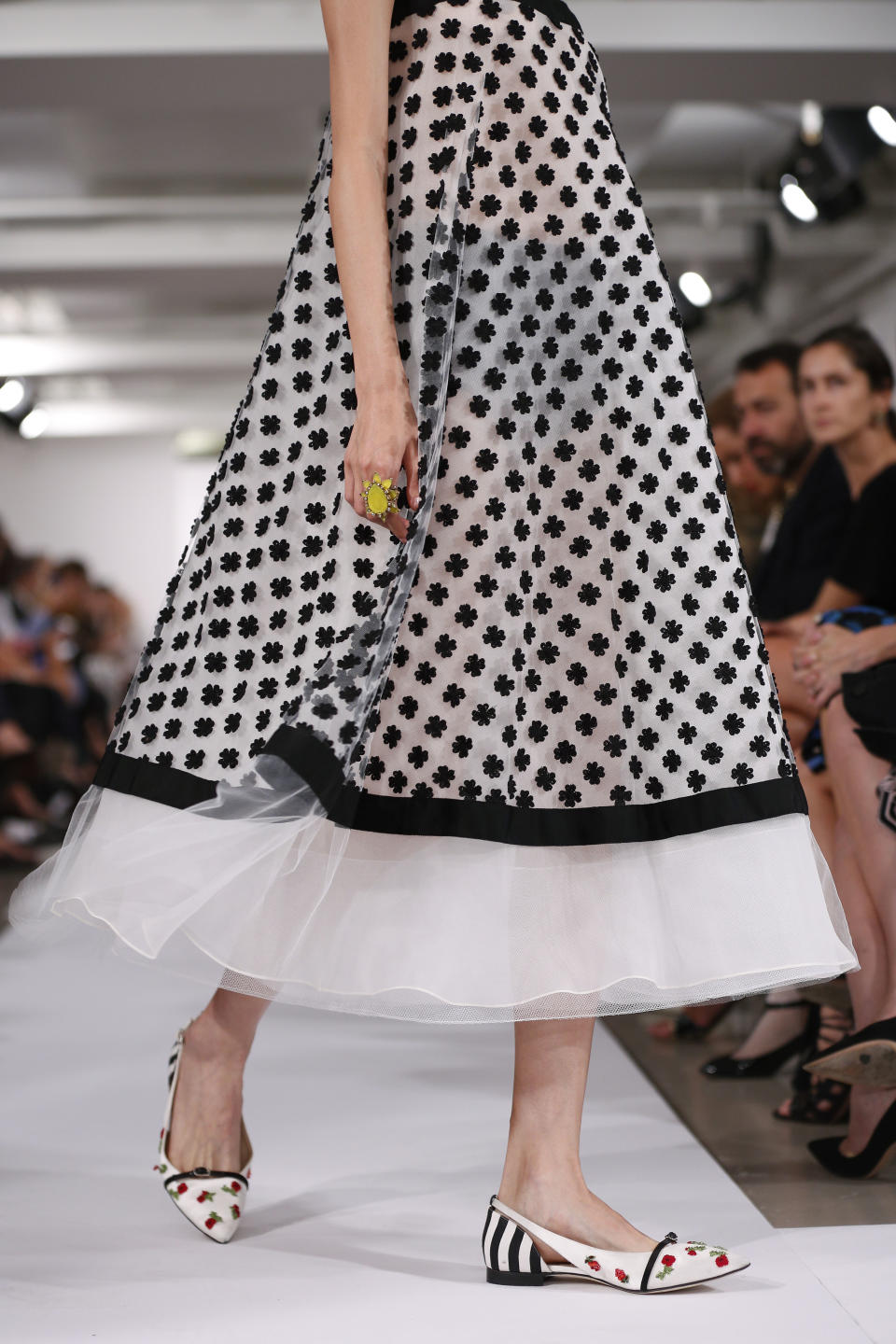 The Oscar de la Renta Spring 2014 collection is modeled during Fashion Week in New York, Tuesday, Sept. 10, 2013. (AP Photo/John Minchillo)