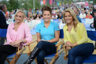 Pictured: (L-R) Nastia Liukin, Carly Patterson, Shawn Johnson during the 2012 Summer Olympic Games on July 31, 2012 in London, England. (Photo by: Dave Hogan/NBC/NBCU Photo Bank via Getty Images)