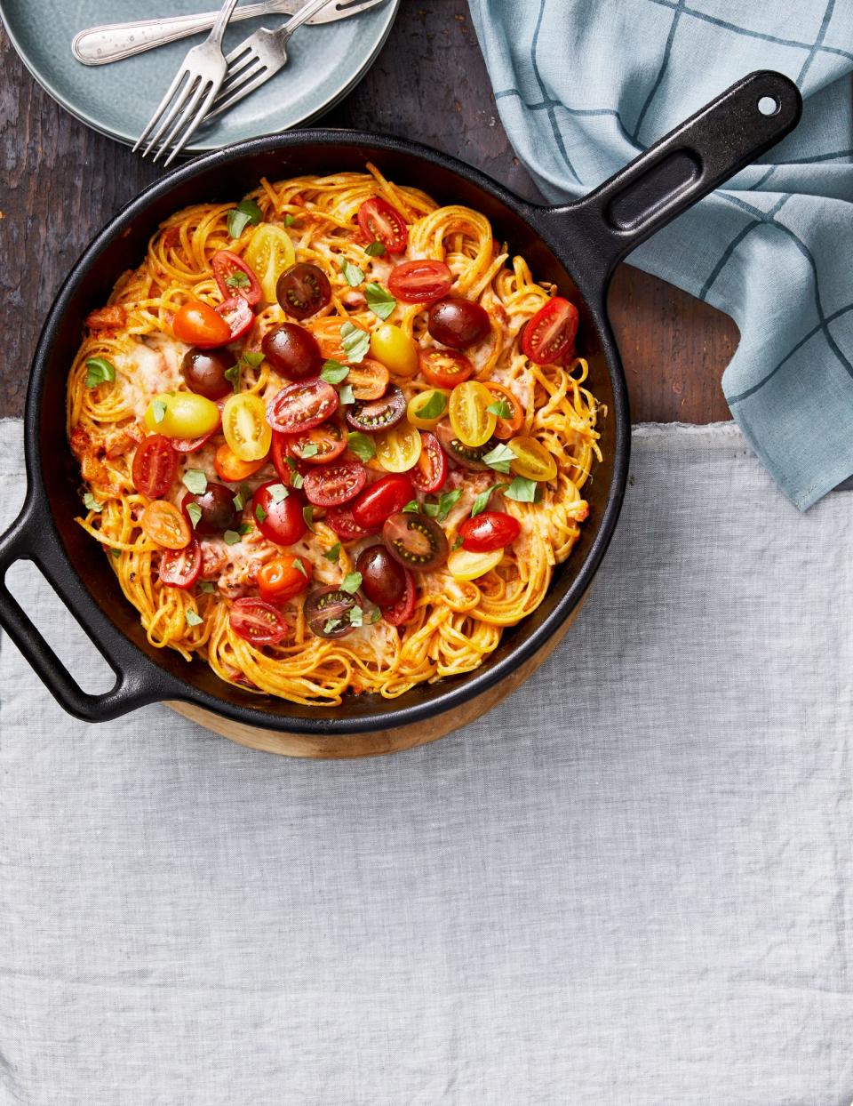 Baked Linguine with Spicy Tomato-Cream Sauce