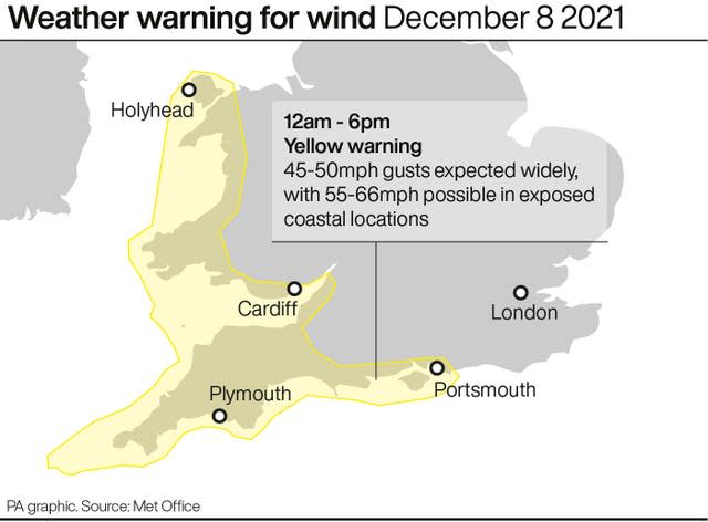 Weather warning for wind 