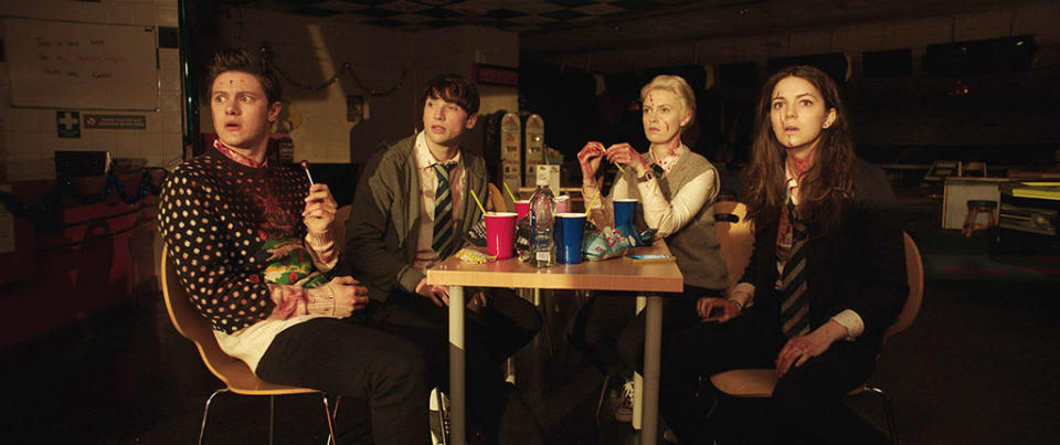 ANNA AND THE APOCALYPSE, from left: Malcolm Cumming, Christopher Leveaux, Sarah Swire, Ella Hunt, 2017. Â© Orion Pictures/courtesy Everett Collection