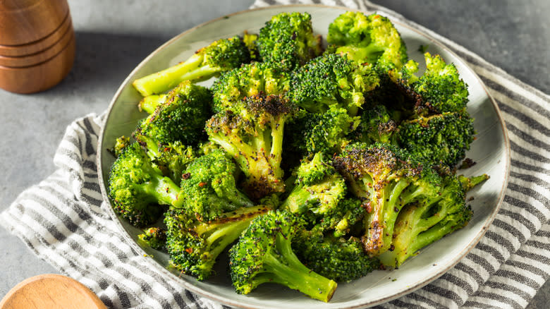 Bowl of roasted broccoli