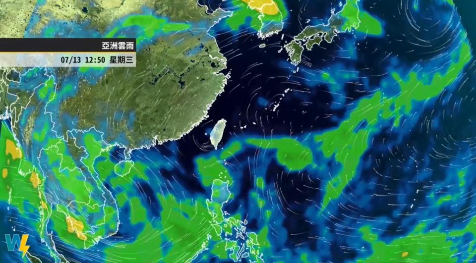 今日午後雷陣雨發生機會較昨日高。（翻攝自「天氣風險 WeatherRisk」臉書）