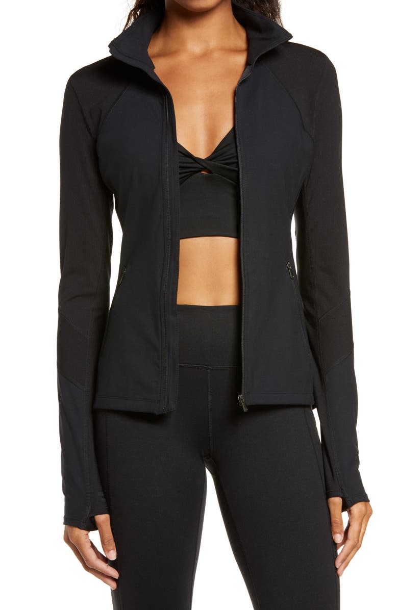 Studio Lite Ribbed Detail Track Jacket. Image via Nordstrom.