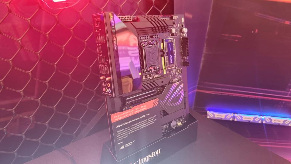 CAMM2 DDR5 memory in an Asus motherboard at Computex 2024