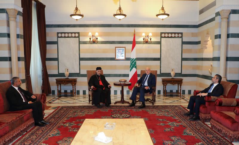 FILE PHOTO: Lebanese PM Najib Mikati meets with Maronite Patriarch Bechara Boutros Al-Rai at the government palace in Beirut