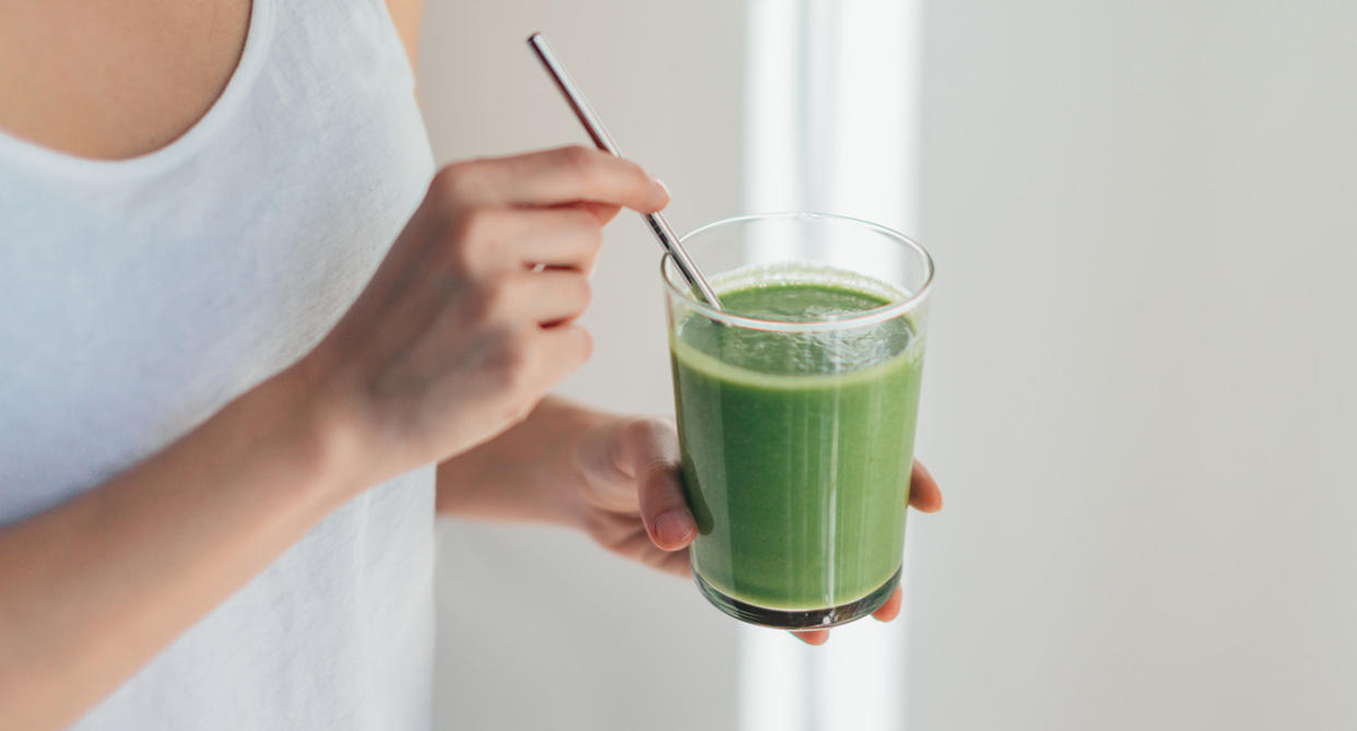 Women drinking green juice, to represent TikTok greens powder. (Getty Images)