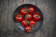 <p>“Tomatoes help to trap free radicals, protect against blocked veins and because of their high amount of vitamin C, are known to also protect against age related diseases such as arteriosclerosis, heart attacks and several types of cancer,” says Dr Berrisford. “Bone loss is a common problem as you age, often because of oxidative stress and the Vitamin C found in tomatoes has also been known to help increase bone density.” [Photo: Getty] </p>